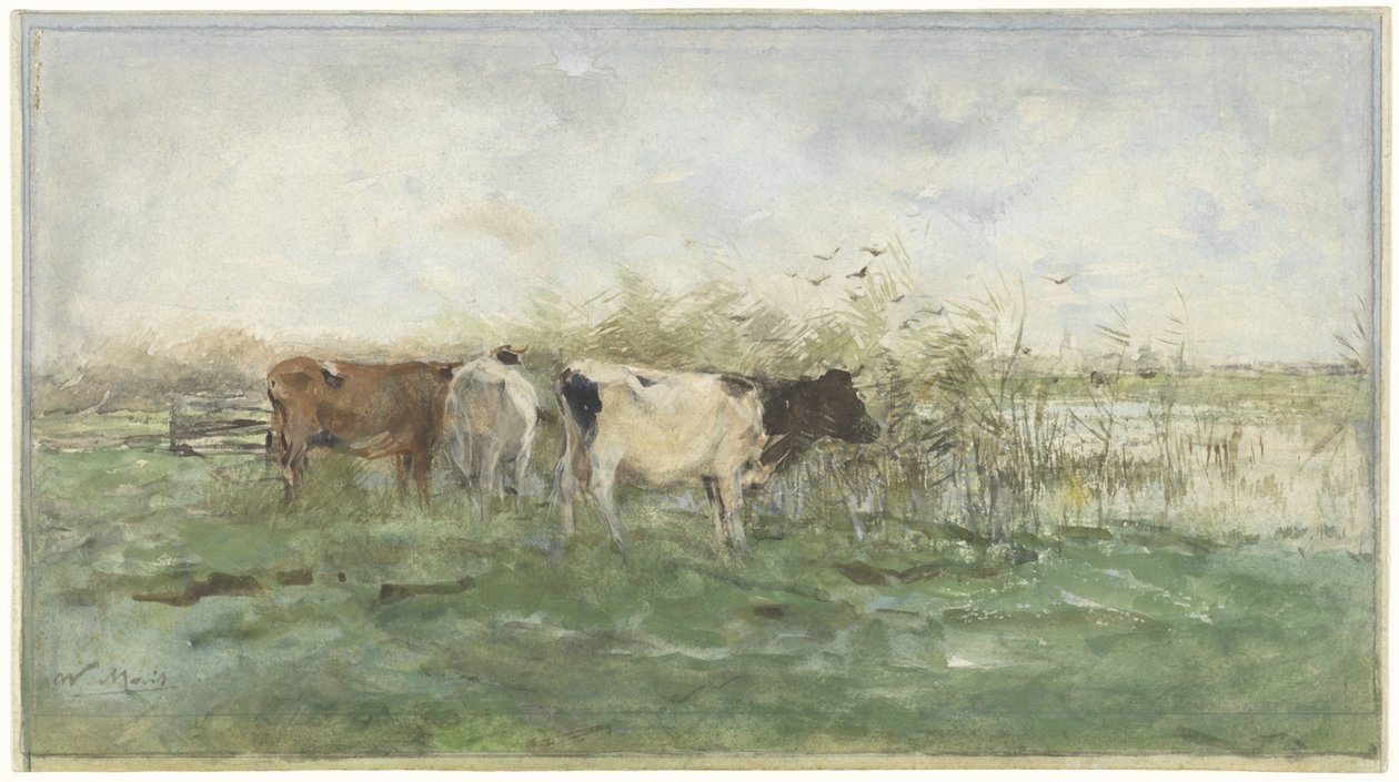 Kor vid en pöl av Willem Maris