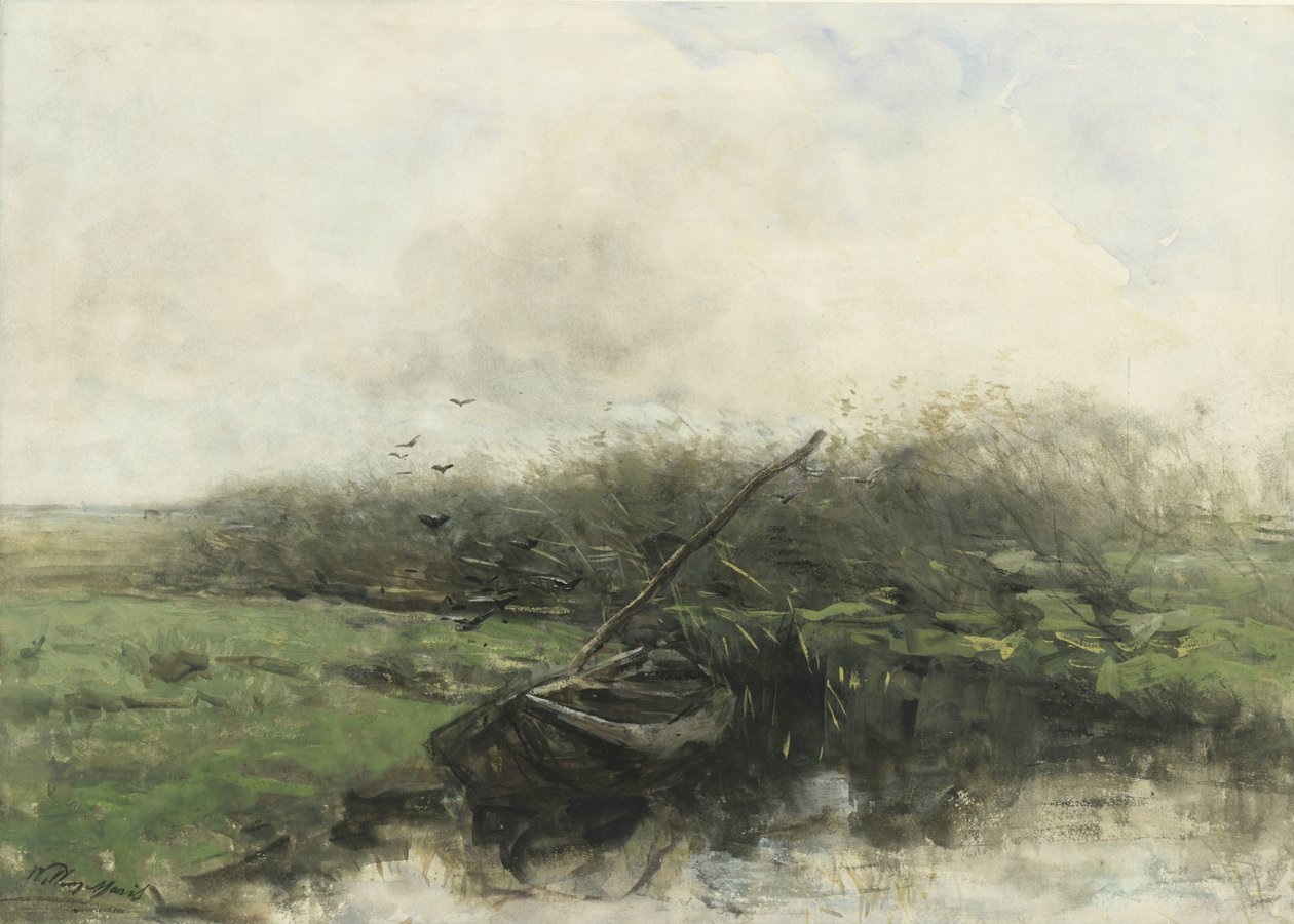 Roddbåt i ett dike av Willem Maris