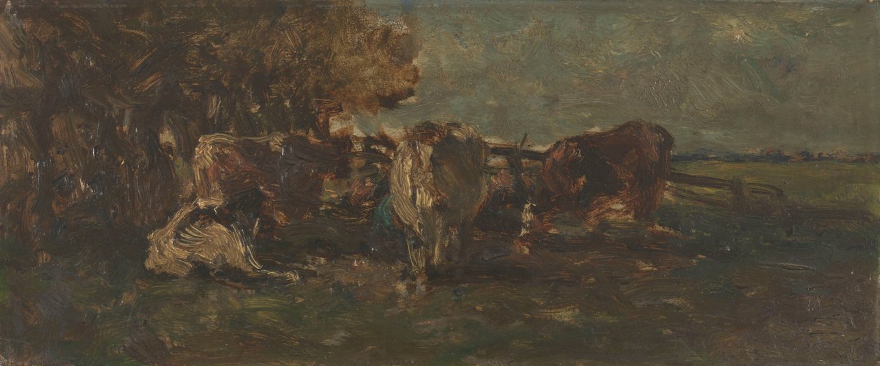 Mjölken böjer sig av Willem Roelofs (I) (signed by artist)