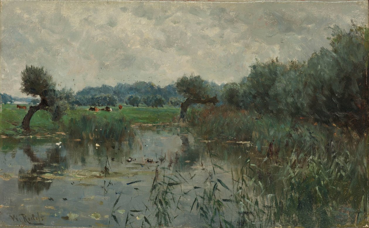 Vattenängar vid floden IJssel av Willem Roelofs (I)