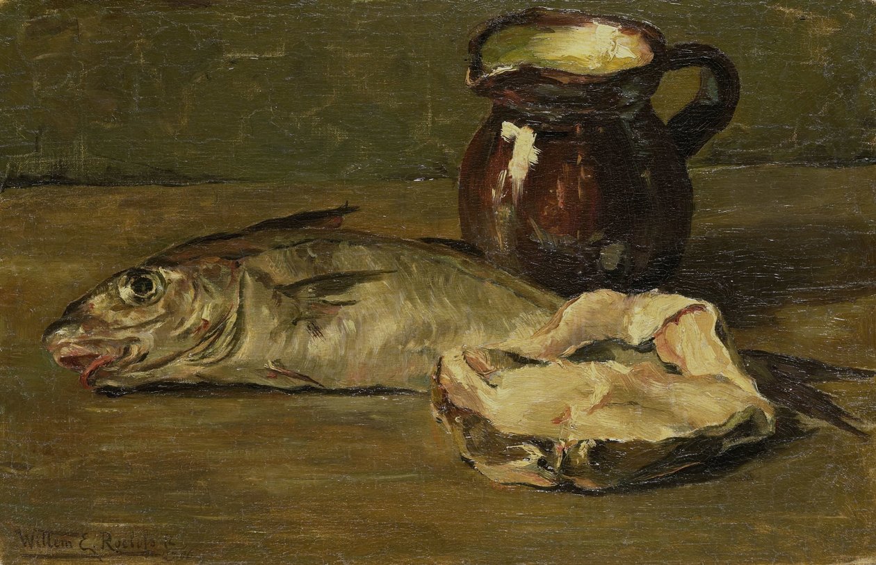 Stilleben med torsk av Willem Roelofs (II)