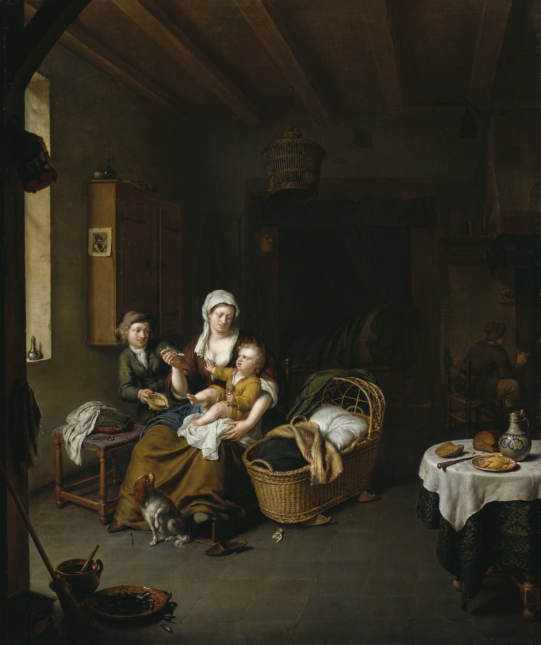 En mamma som matar sitt barn av Willem Van Mieris