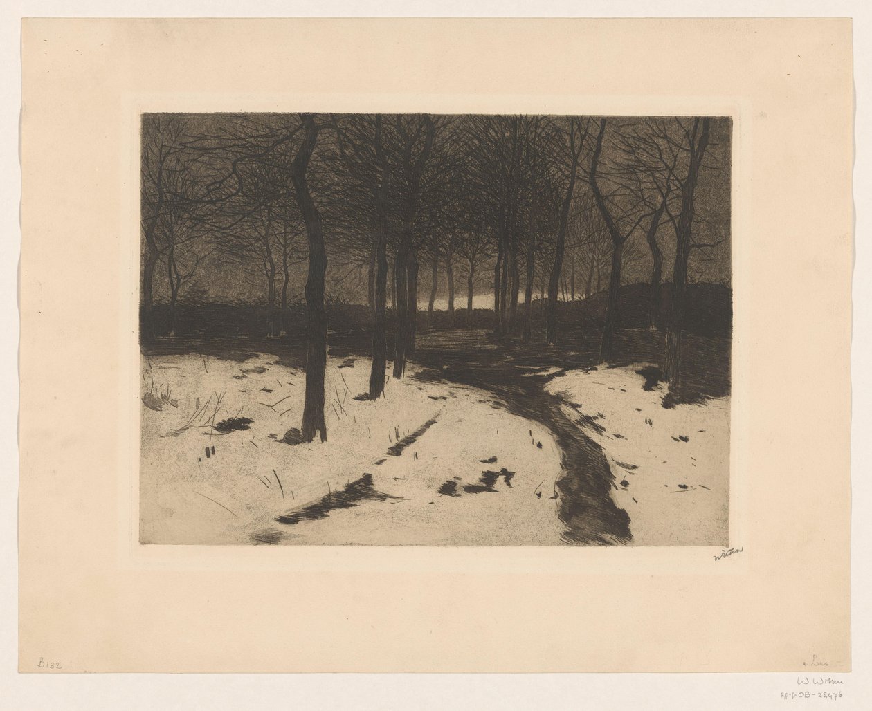 Skogsstig i Ewijkshoeve av Willem Witsen (signed by artist)