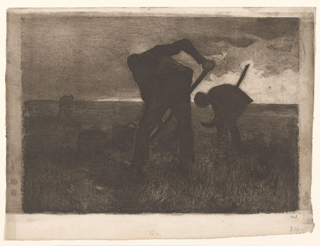 Tre potatisupptagare av Willem Witsen (signed by artist)