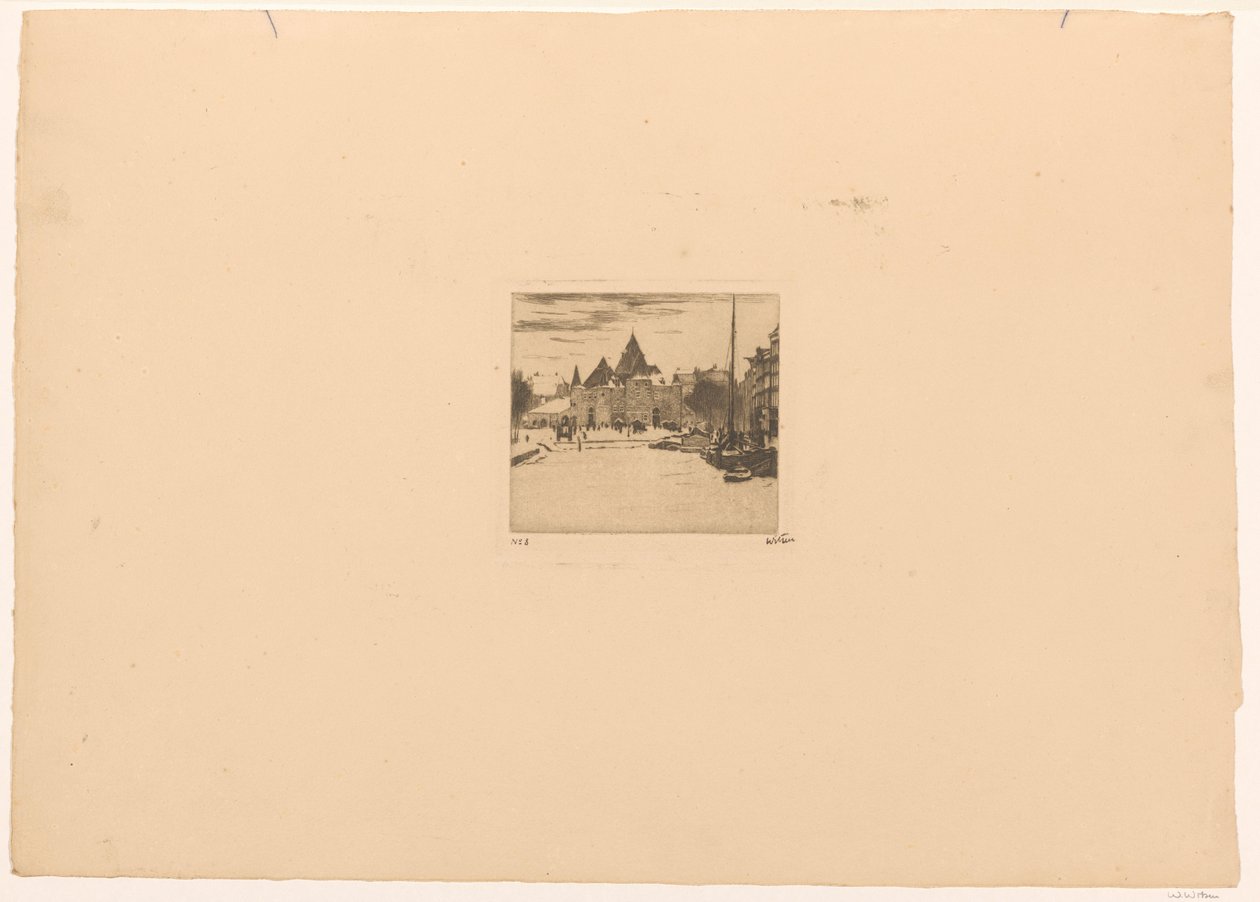 Nieuwmarkt i Amsterdam av Willem Witsen (signed by artist)
