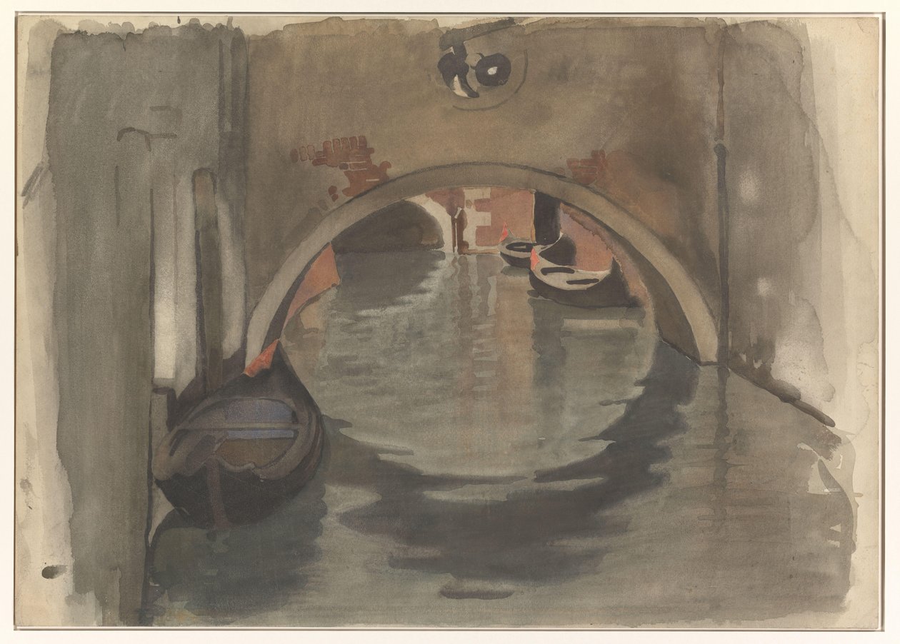 Se under en välvd bro i Venedig av Willem Arnoldus Witsen