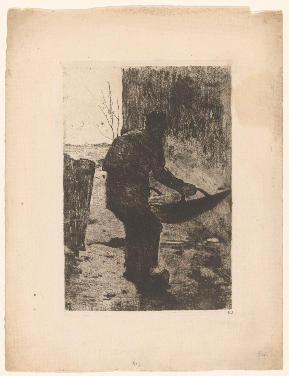 Man who is Winnowing, c.1888 (etsning) av Willem Arnoldus Witsen