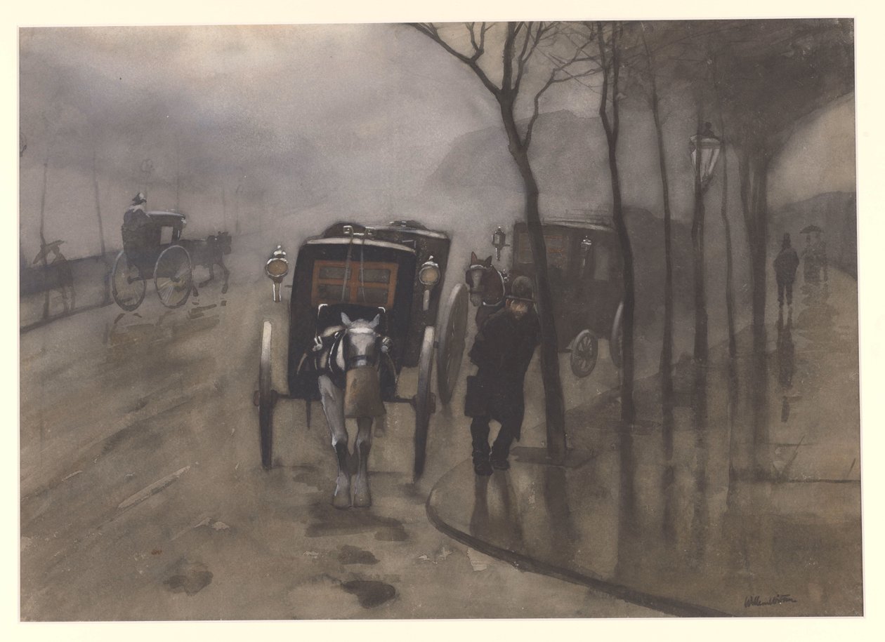 Väntande vagnar, London av Willem Arnoldus Witsen