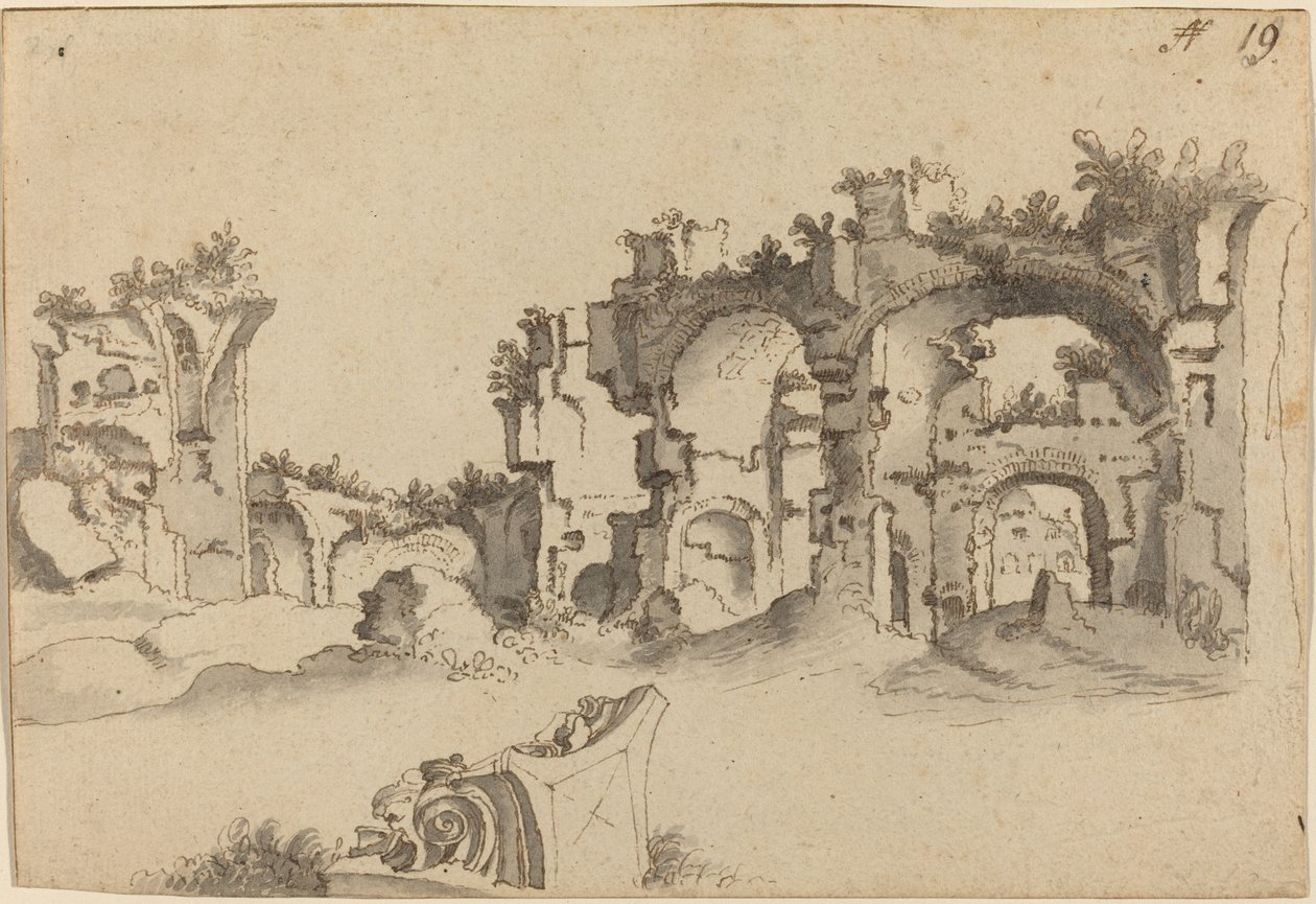 Caracalla-baden, Rom av Willem van Nieuwlandt II