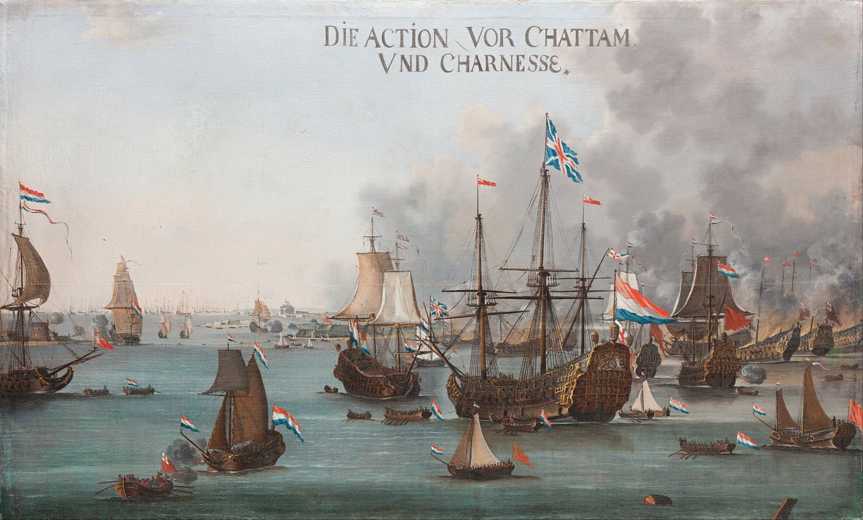 Slaget vid Chatham av Willem van der Stoop