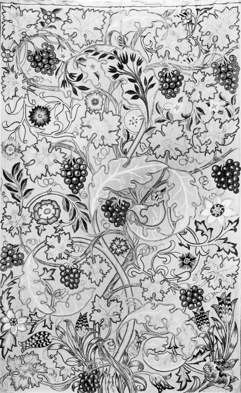 The Vine, 1878 (silke på linne) (bw-tryck) av May Morris