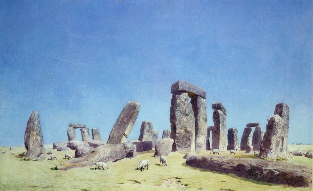 Får vid Stonehenge (wc) av Joseph Mallord William Turner