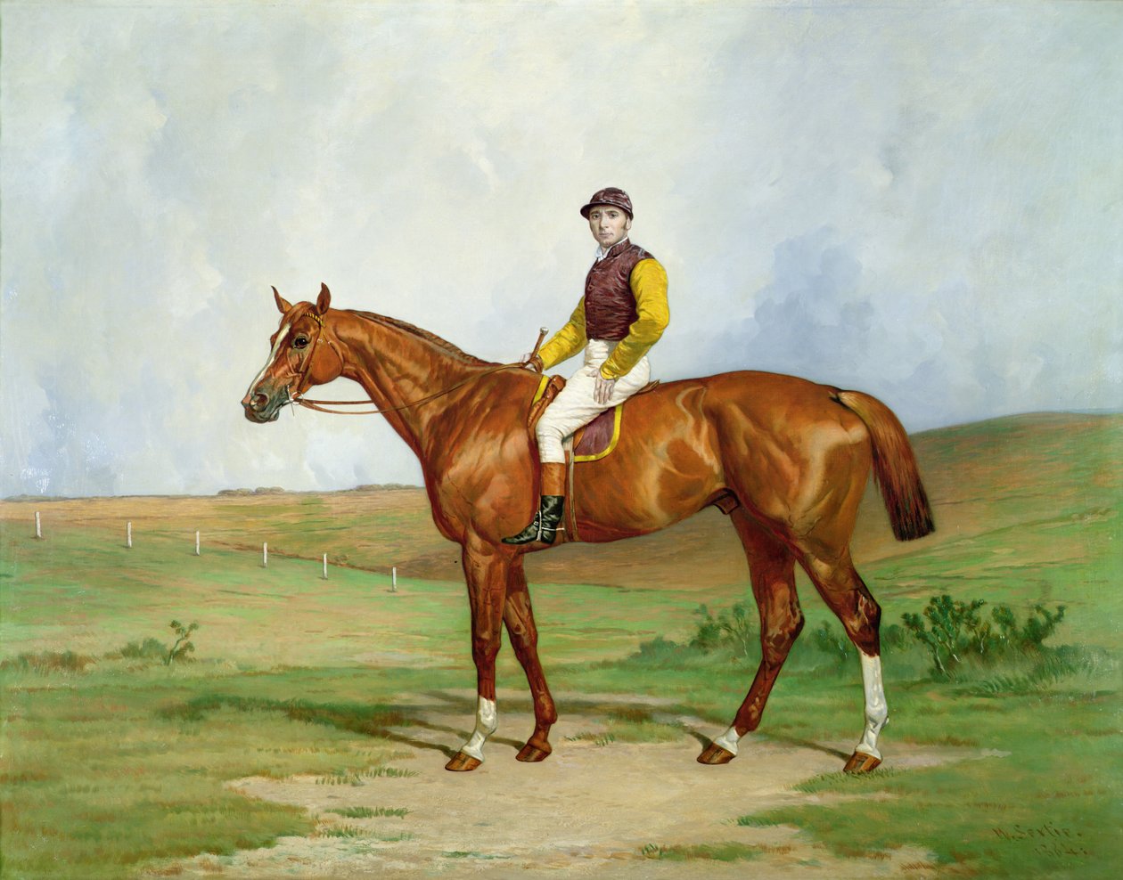 Porträtt av en kapplöpningshäst, 1884 av William A. Sextie