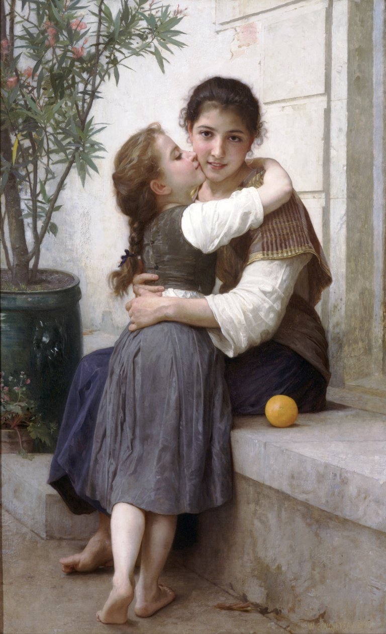 A Little Coaxing  av William Adolphe Bouguereau