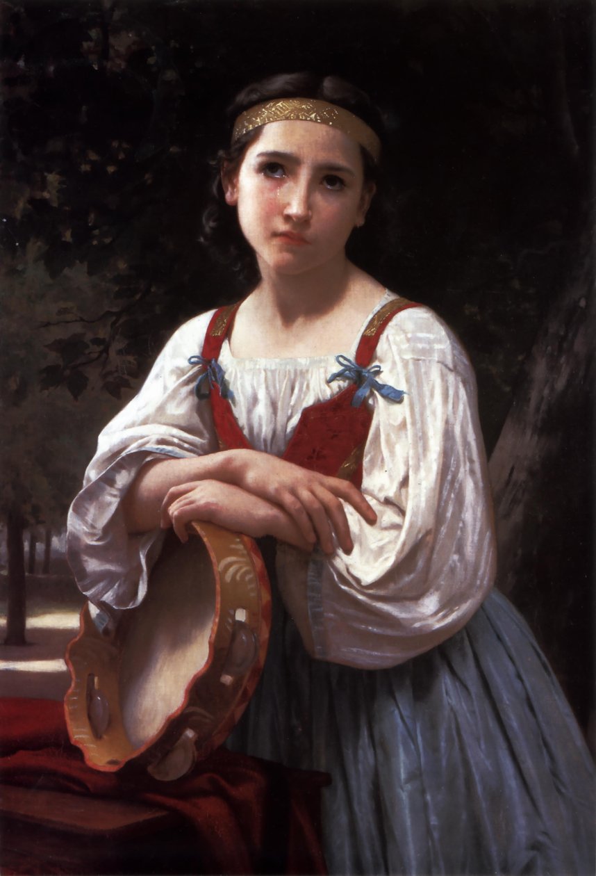 Gypsy Girl with a Basque Drum  av William Adolphe Bouguereau