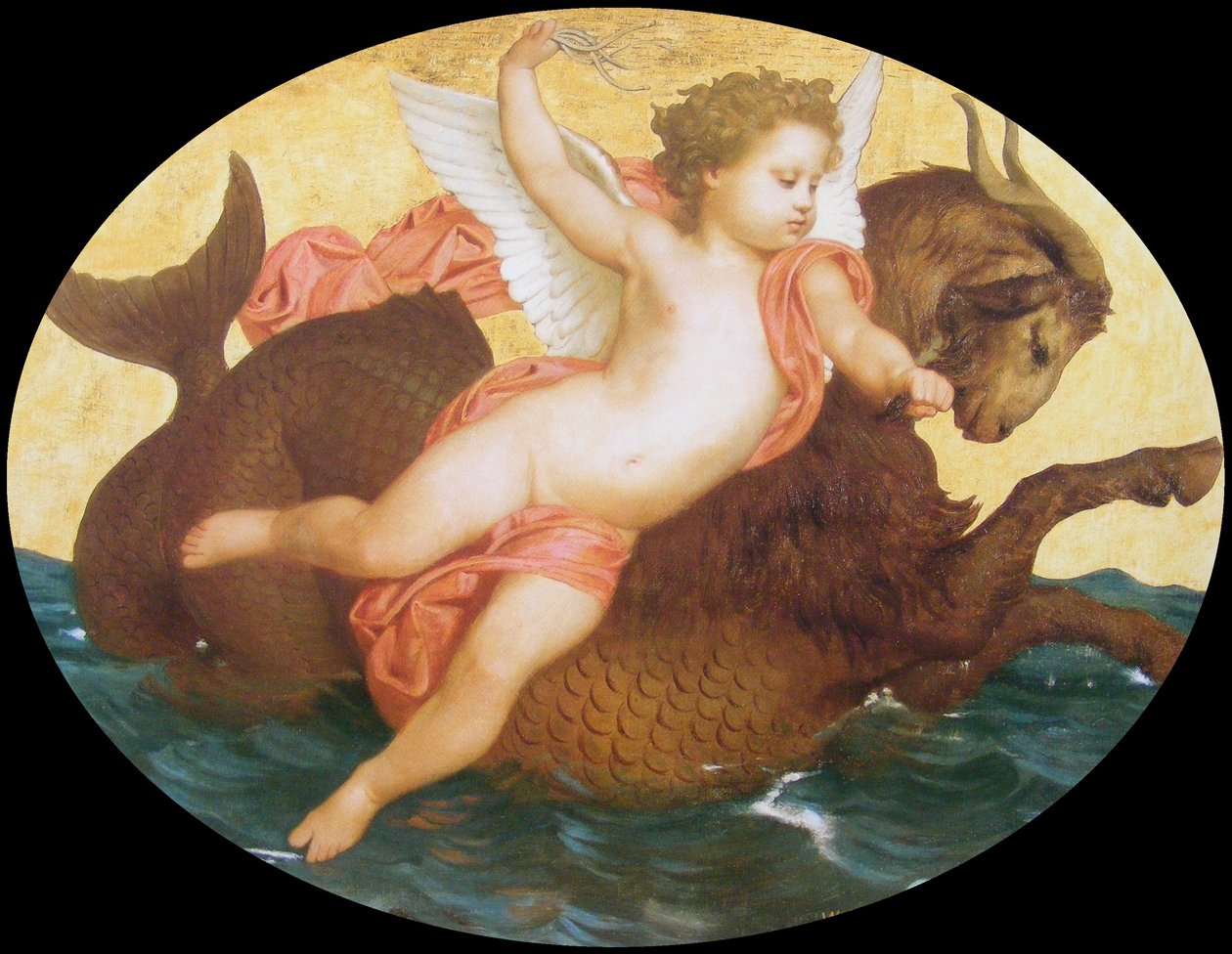 Putto sur un monstre marin av William Adolphe Bouguereau