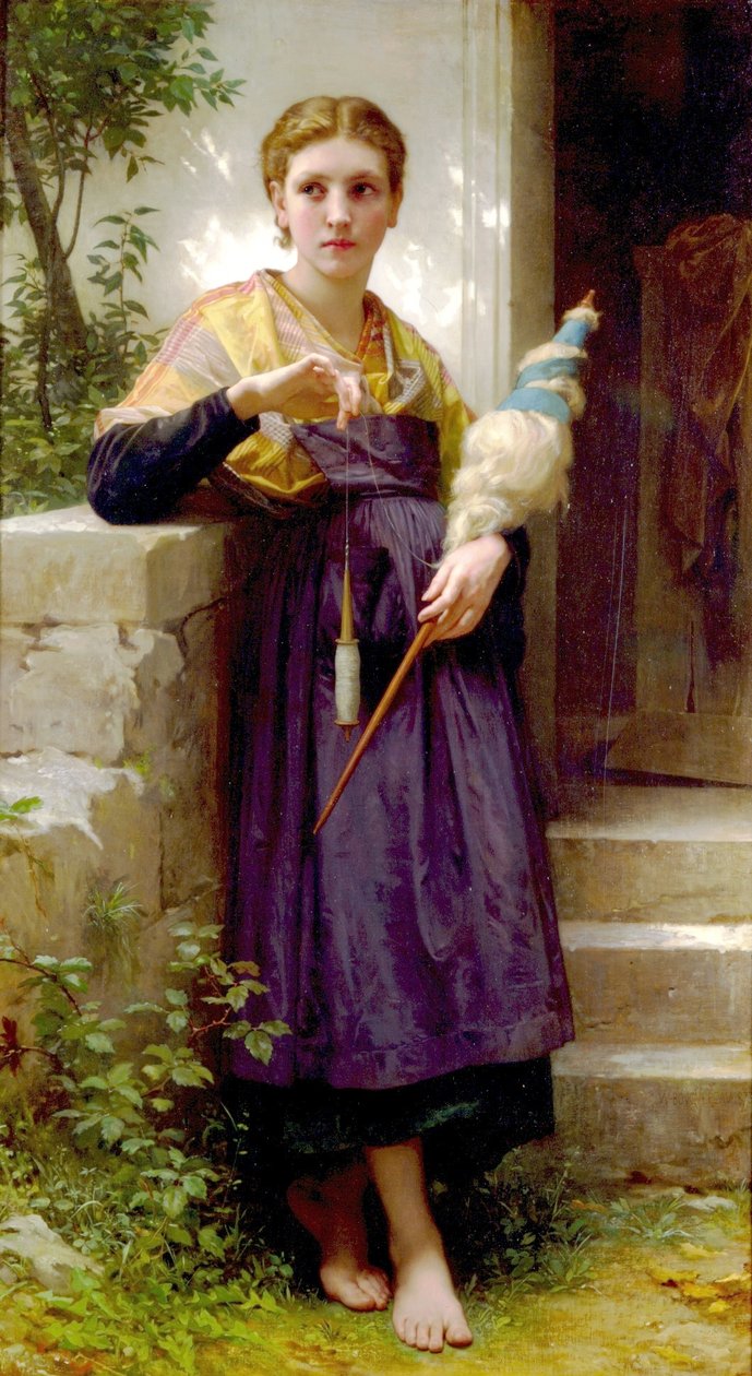The Spinner av William Adolphe Bouguereau