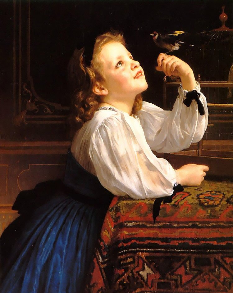 Tête dEtude lOiseau av William Adolphe Bouguereau