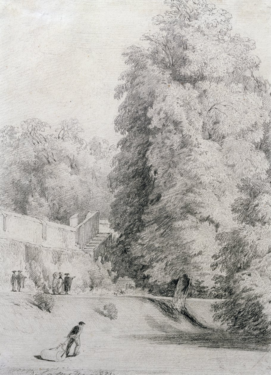 New College Garden, 1821 av William Alfred Delamotte