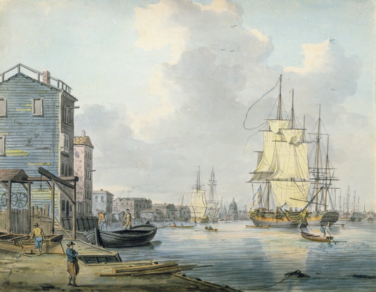 Themsen vid Rotherhithe, 1790-talet, av William Anderson