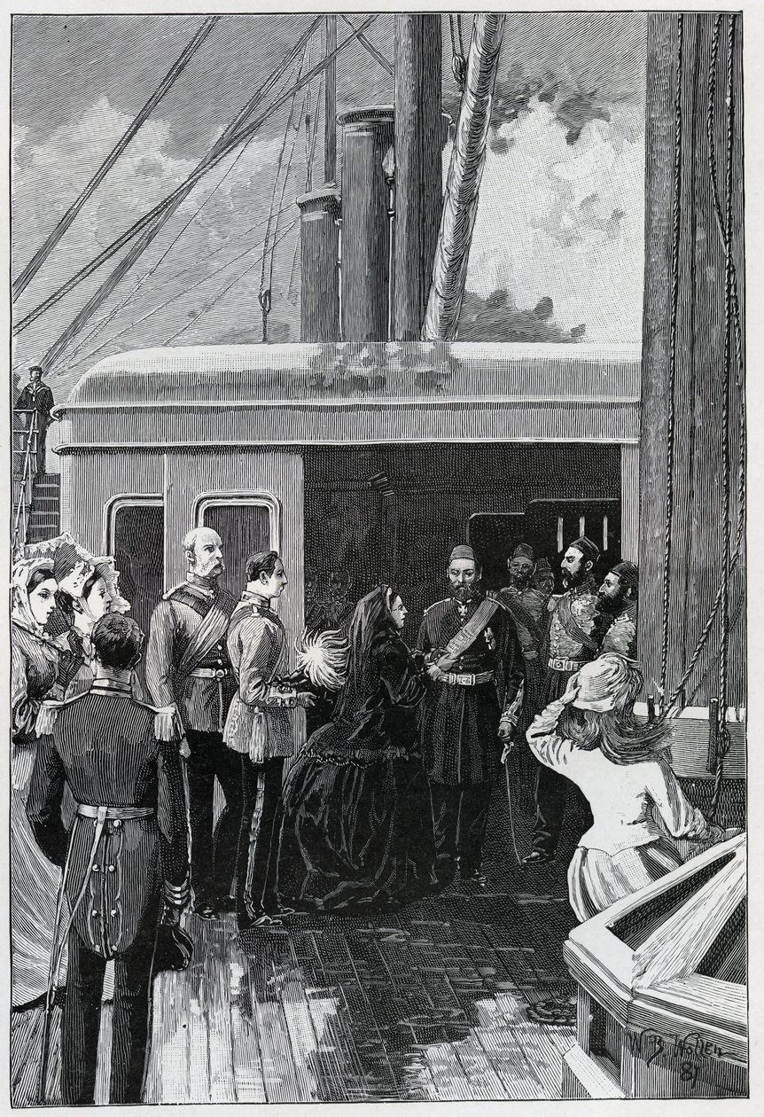Drottningen investerade Abdul Aziz med Strumpebandsorden, 1881 av William Barnes Wollen
