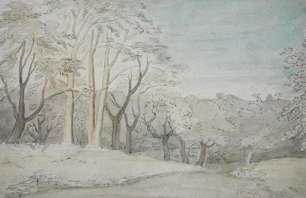 A Woody Landscape, ca 1801 (wc och grafit på papper) av William Blake
