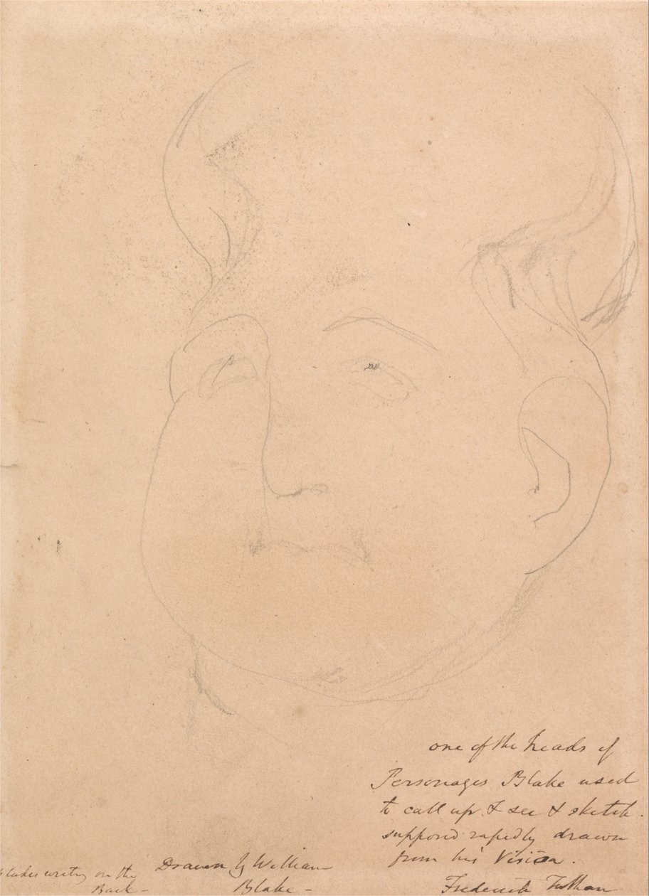 Ett visionärt huvud av William Blake