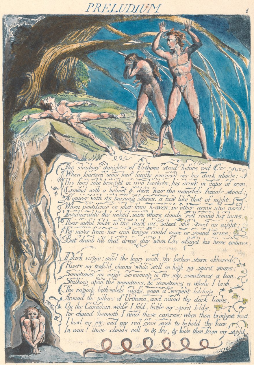 Amerika. En profetia, platta 3, Preludium av William Blake