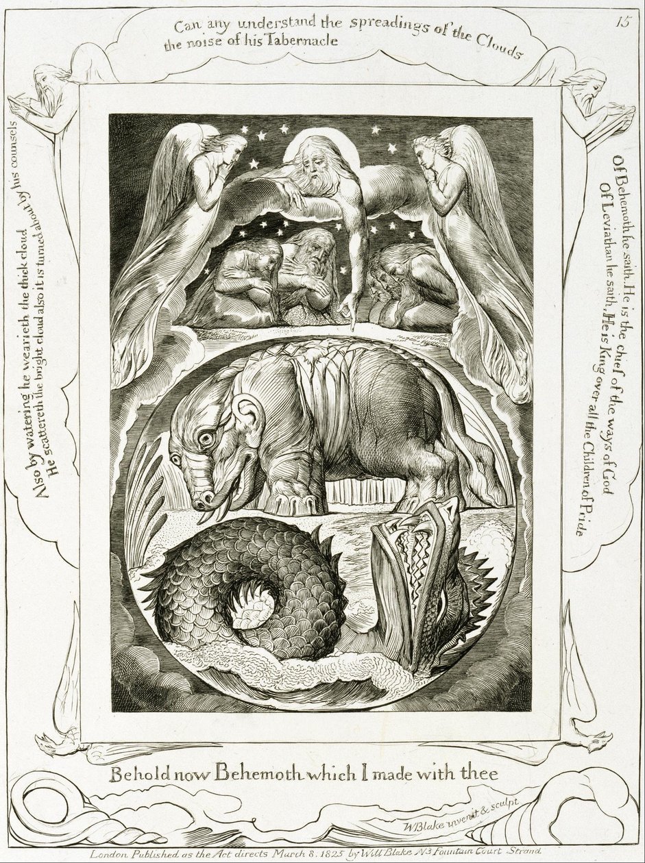 Behemoth och Leviathan av William Blake