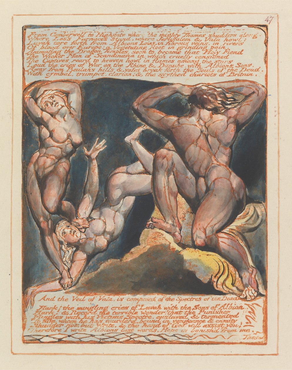 Jerusalem, tallrik 47, från Camberwell till Highgate .... av William Blake