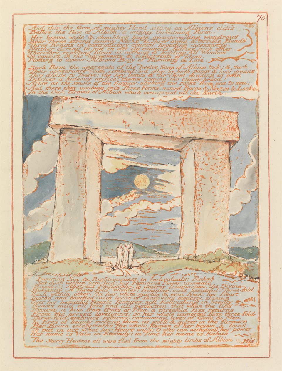 Jerusalem, tallrik 70, och detta i form av mäktig hand .... av William Blake