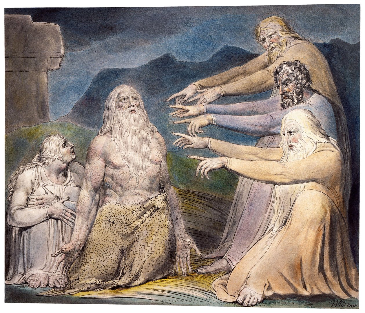 Job Rebuked by His Friends av William Blake
