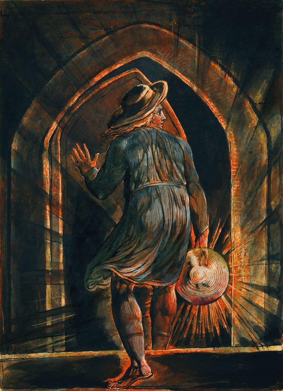 Los Entering the Grave av William Blake