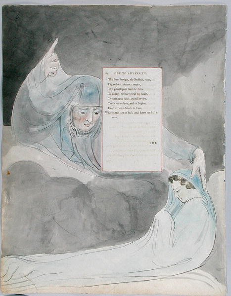 Ode to Adversity, design 40 från The Poems of Thomas Gray, 1797-98 (wc med penna och svart bläck på papper) av William Blake