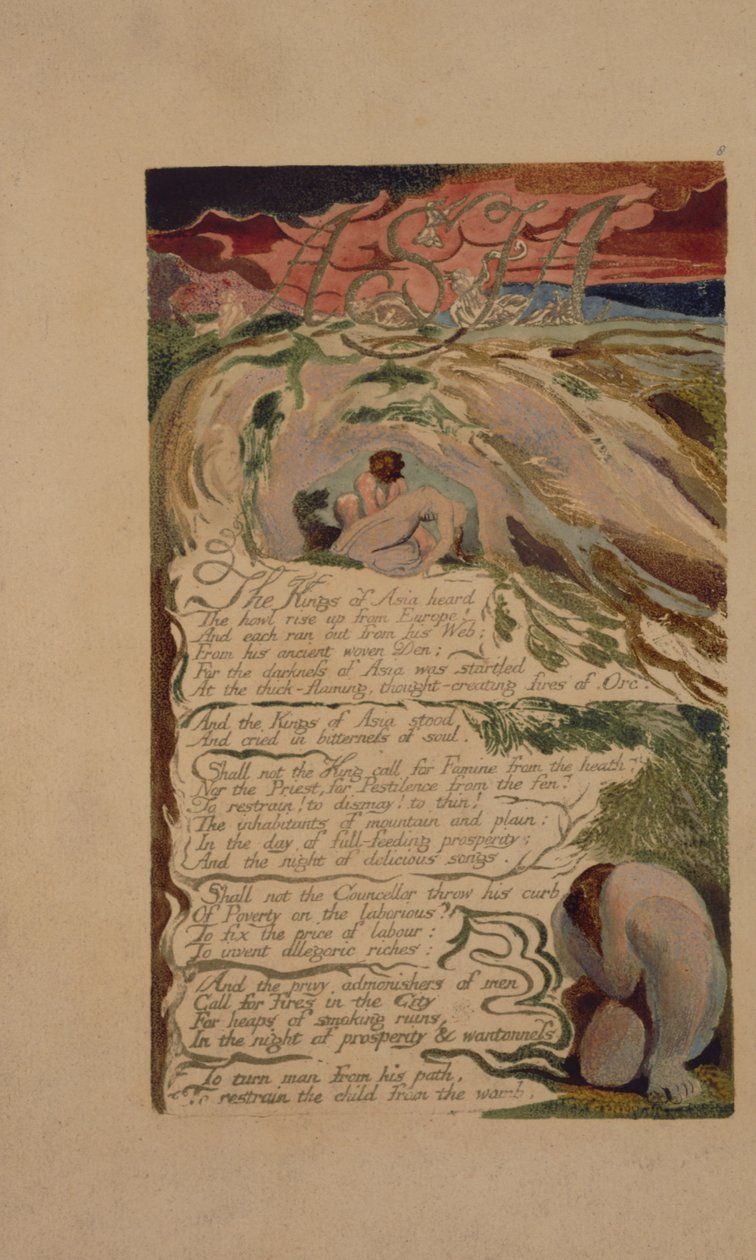 Tallrik 6 från The Song of Los, kopia B, i samlingen av Library of Congress. av William Blake