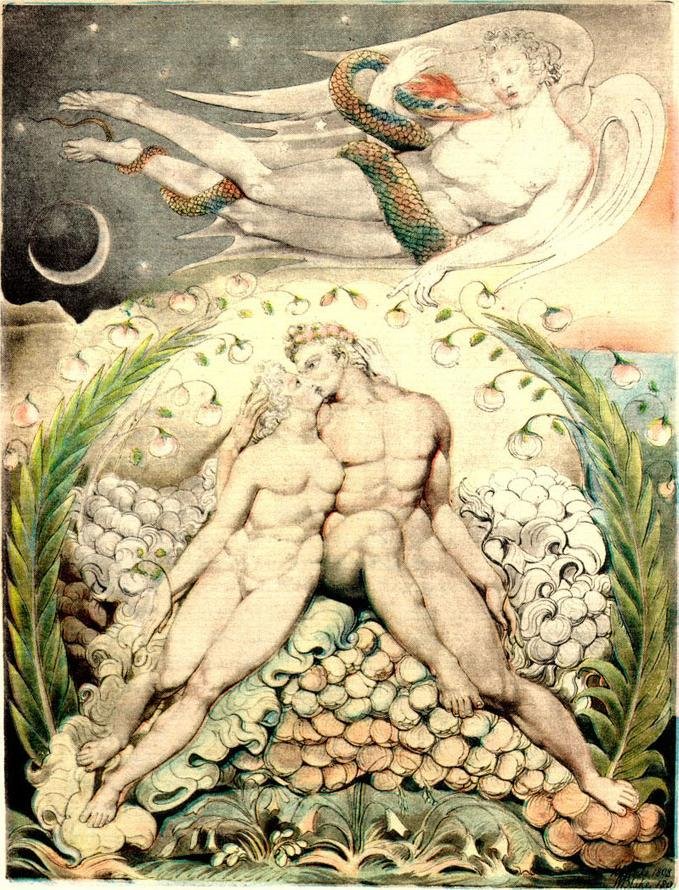 Satan Watching the Caresses of Adam and Eve av William Blake