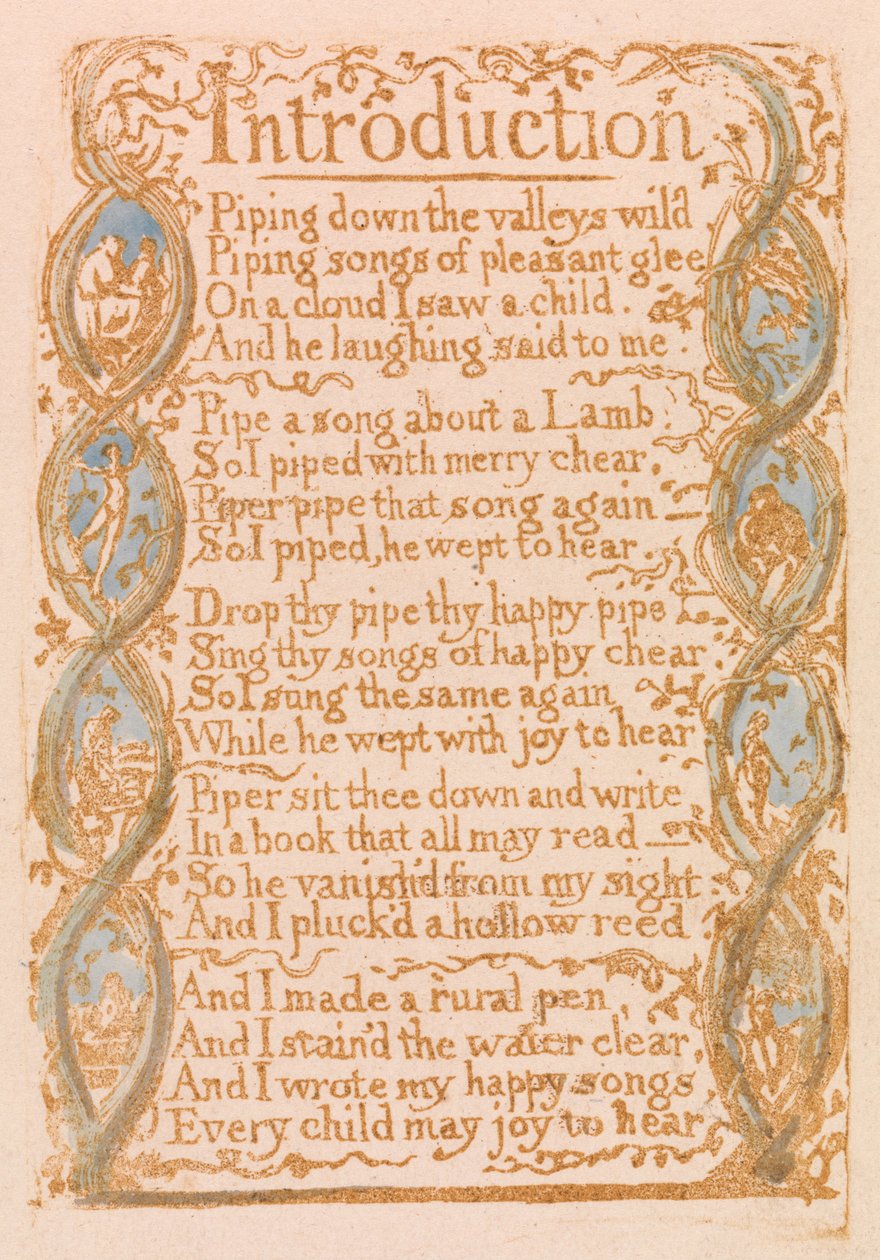 Songs of Innocence, Plate 3, Introduction (Bentley 4) av William Blake