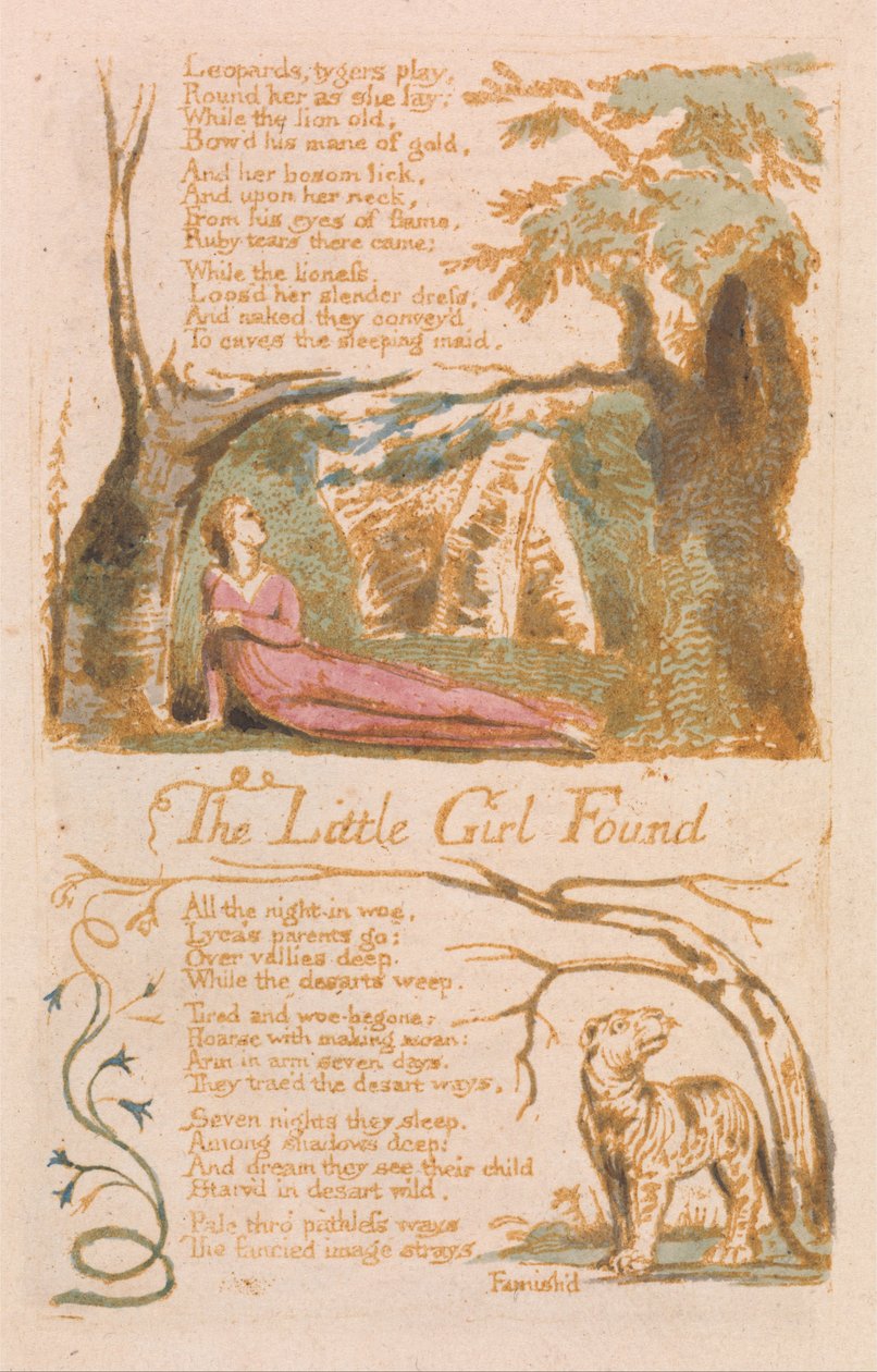 Songs of Innocence, Plate 6, The Little Girl Found (Bentley 35) av William Blake
