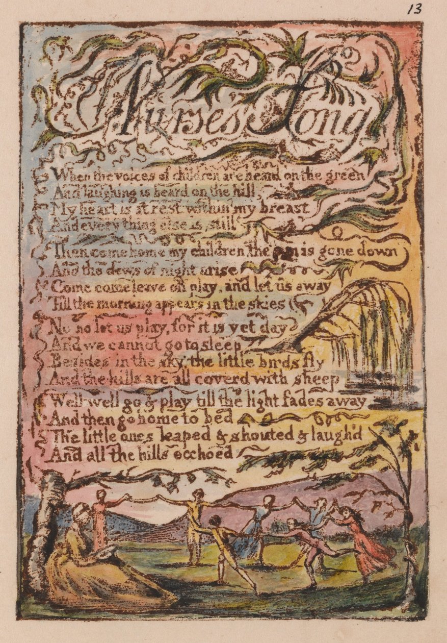 Songs of Innocence and of Experience, Plate 13, Nurses Song (Bentley 24) av William Blake