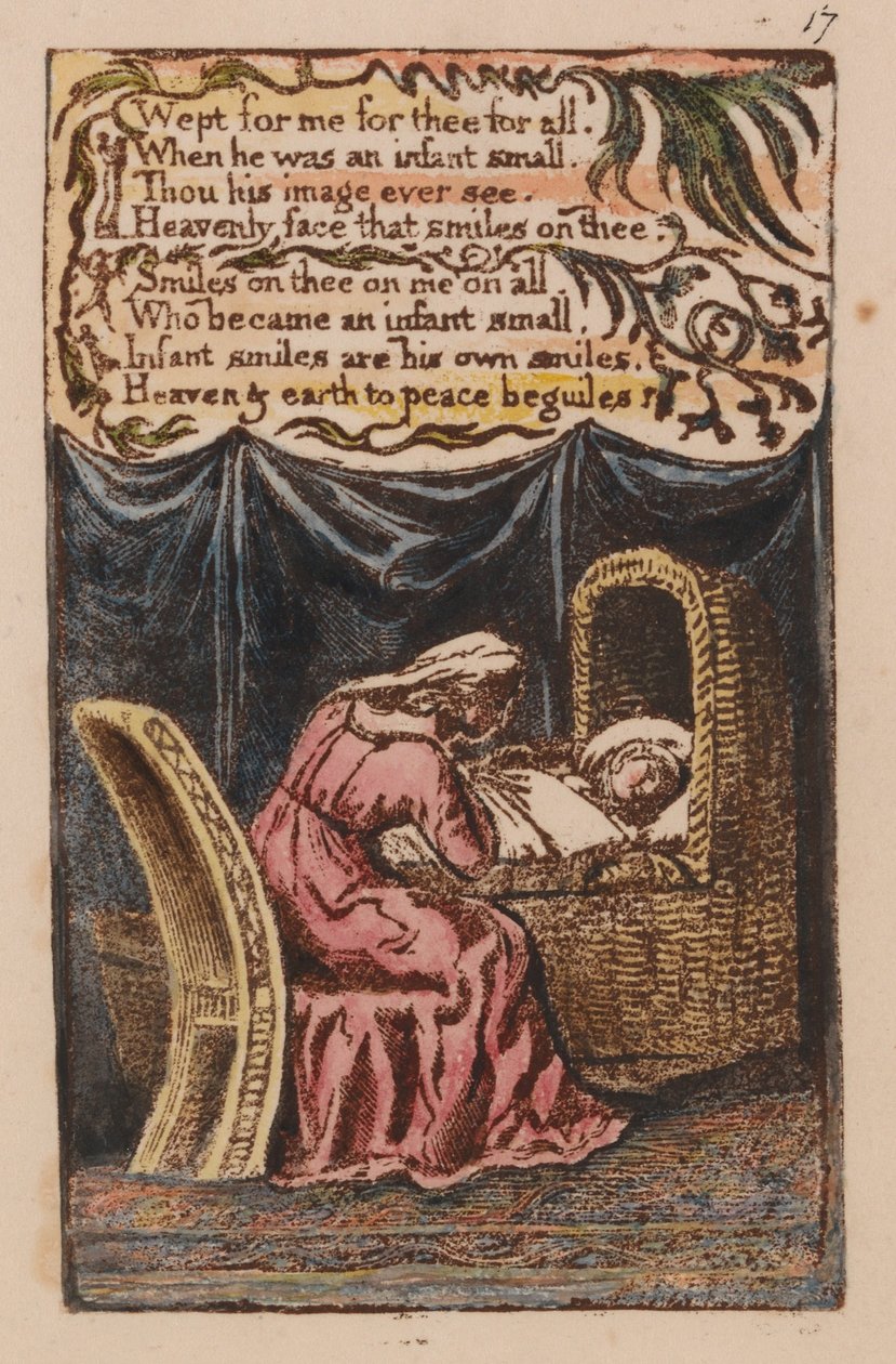 Songs of Innocence and of Experience, Plate 17, A Cradle Song (Bentley 17) av William Blake