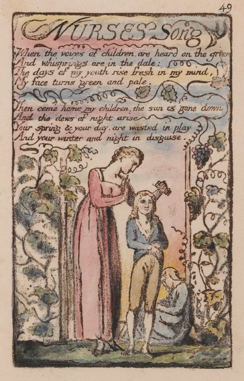 Songs of Innocence and of Experience, Plate 49, Nurses Song (Bentley 38) av William Blake