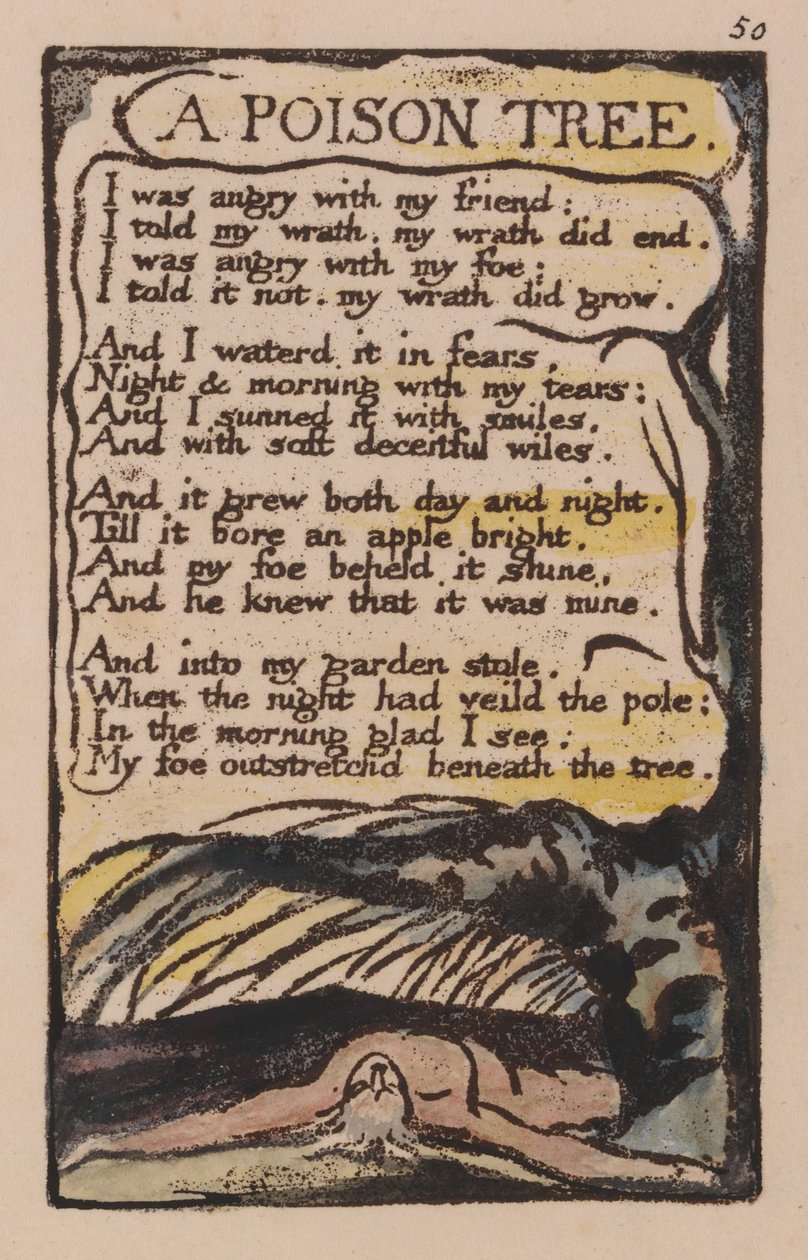 Songs of Innocence and of Experience, Plate 50, A Poison Tree (Bentley 49) av William Blake