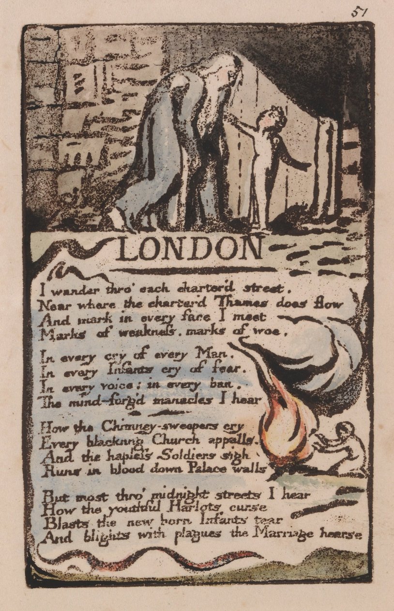 Songs of Innocence and of Experience, Plate 51, London (Bentley 46) av William Blake