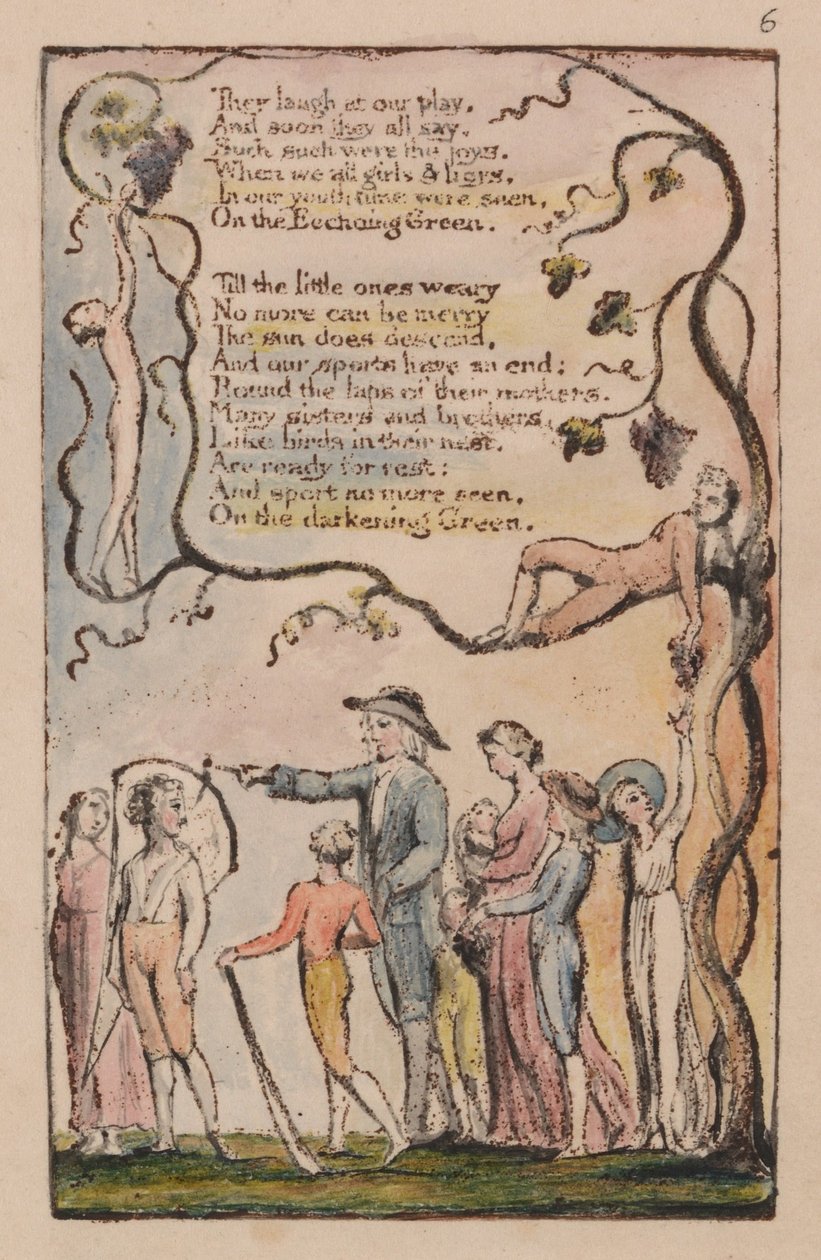 Songs of Innocence and of Experience, Plate 6, The Ecchoing Green (Bentley 7) av William Blake