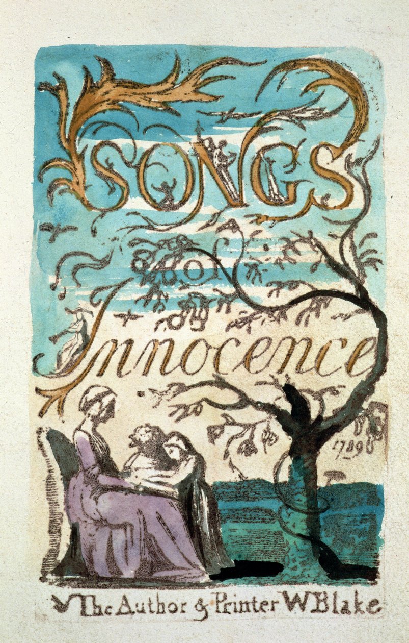 Oskuldens sånger, titelblad av William Blake