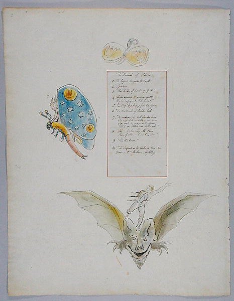 The Descent of Odin design 78 från The Poems of Thomas Gray 1797-98 (wc med penna och bläck på papper) av William Blake