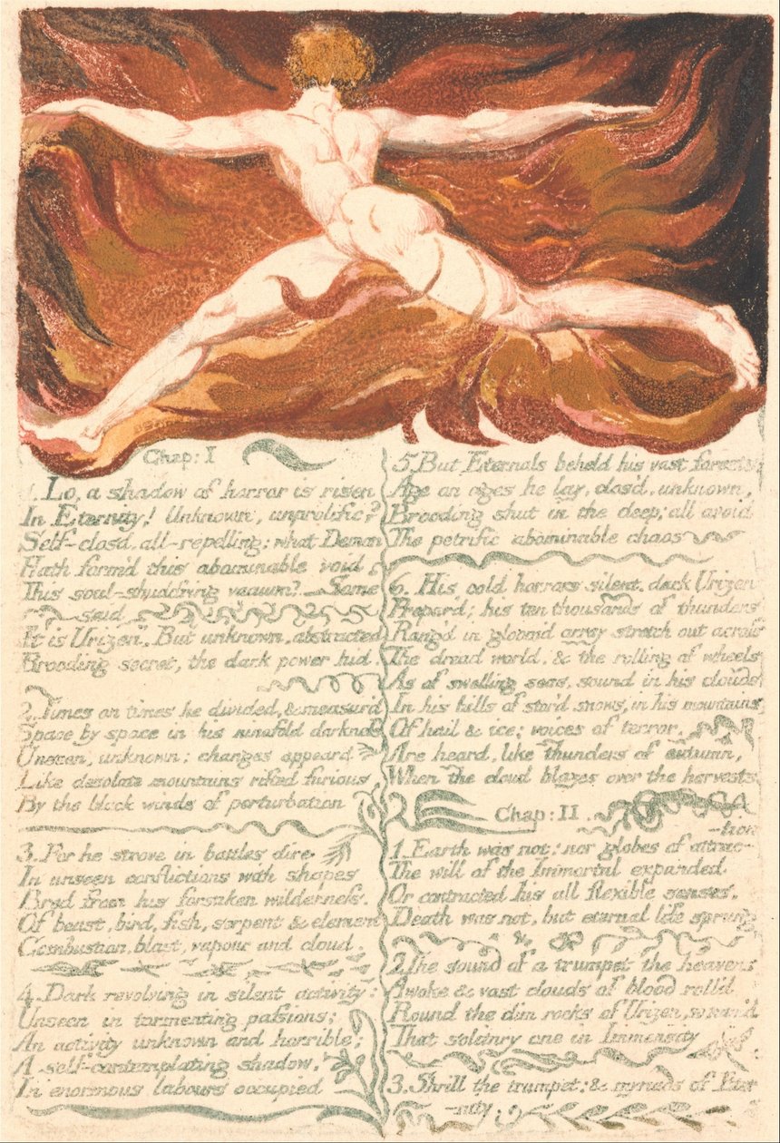 Urizens första bok, platta 3, kapitel 1. . . . (Bentley 3) av William Blake