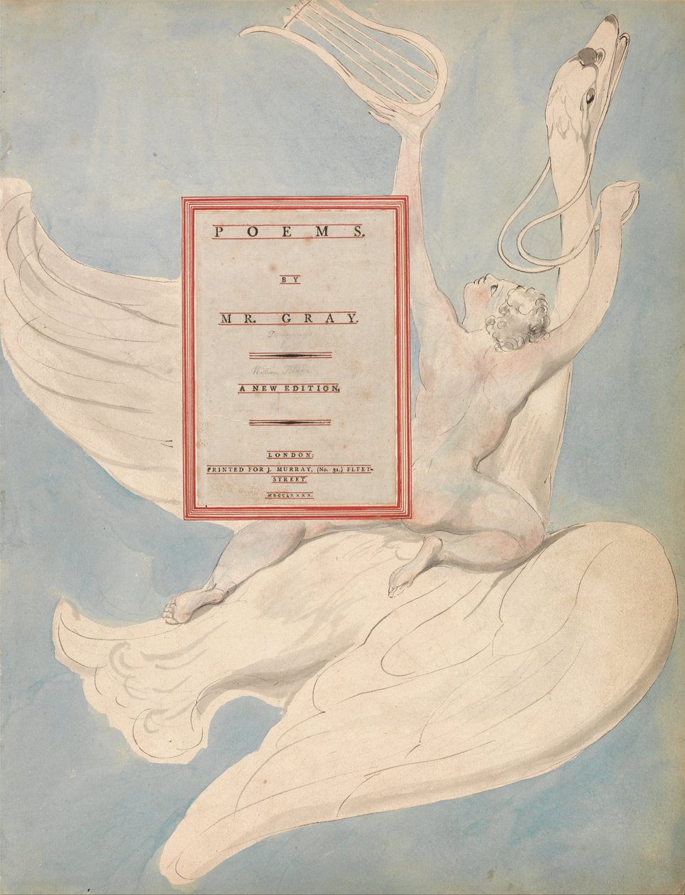 The Poems of Thomas Gray, Design 1, The Pindaric Genius Receiving His Lyre av William Blake