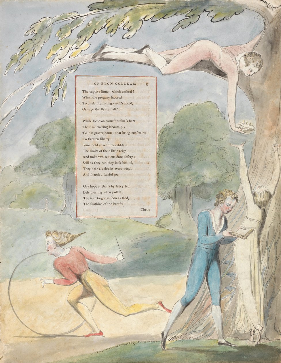 The Poems of Thomas Gray, Design 17, Ode on a Distant Prospect of Eton College. av William Blake