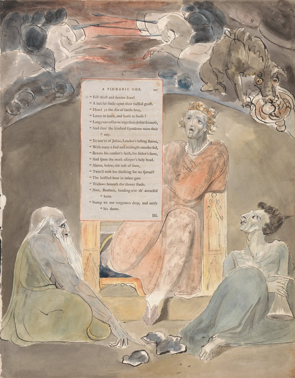 The Poems of Thomas Gray, Design 61, The Bard. av William Blake